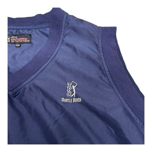 PGA Tour Blue Sleeveless Pullover Tank Pockets Golf Vest Myrtle Beach SC XXL - Picture 2 of 6